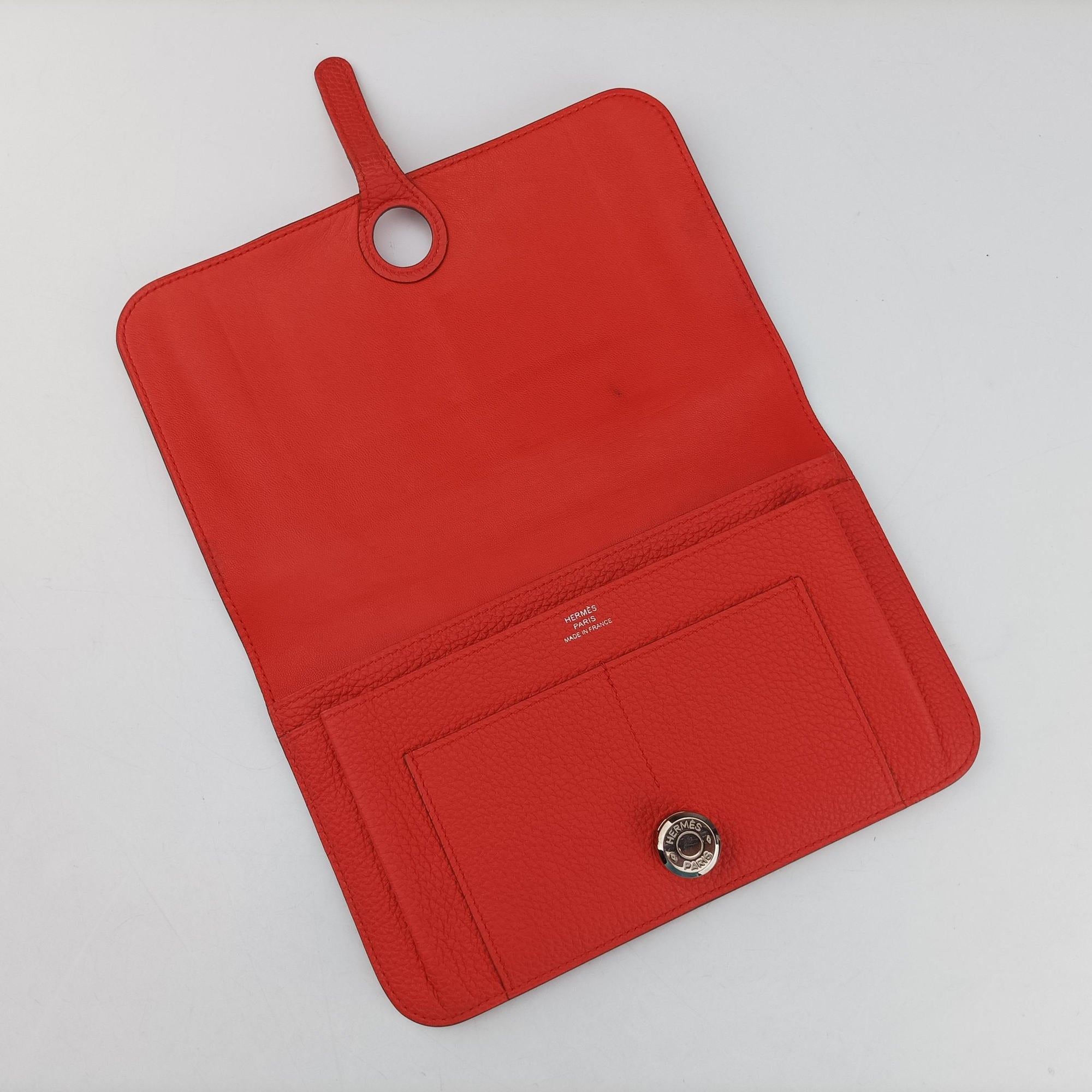 Secondhand Hermes Dogon Duo Orange Togo  clutchbag | stylenewstar