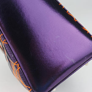 Pre-owned Christian Dior Lady Dior purple×orange Leather  shoulderbag | stylenewstar