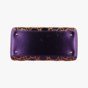 Pre-owned Christian Dior Lady Dior purple×orange Leather  shoulderbag | stylenewstar