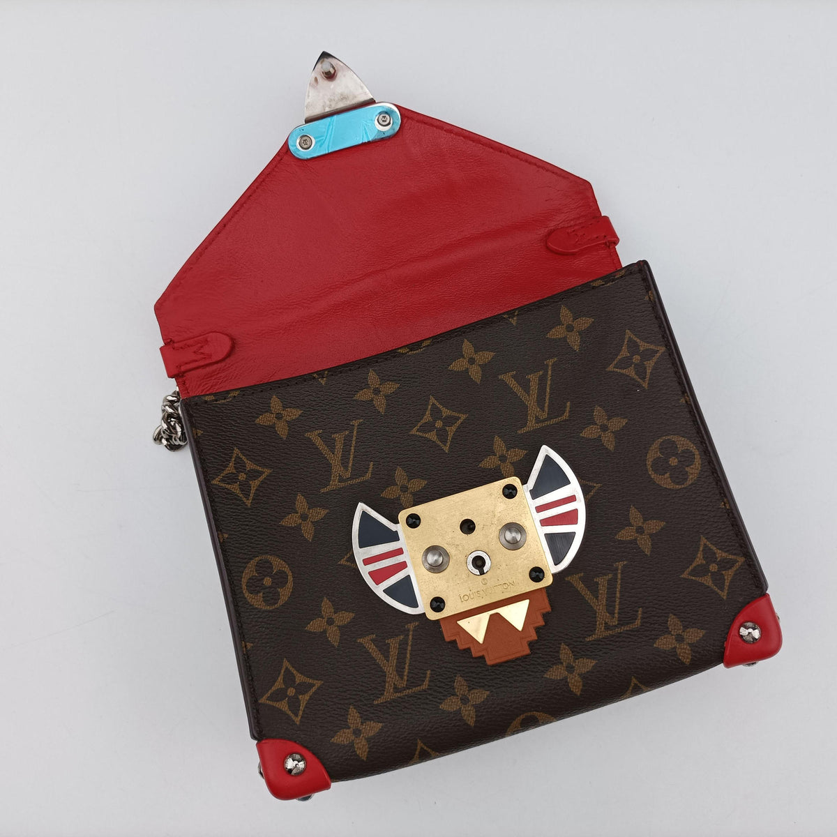 Pre-owned Louis Vuitton TRIBAL MASK Brown Monogram canvas×leather M50129 shoulderbag | stylenewstar