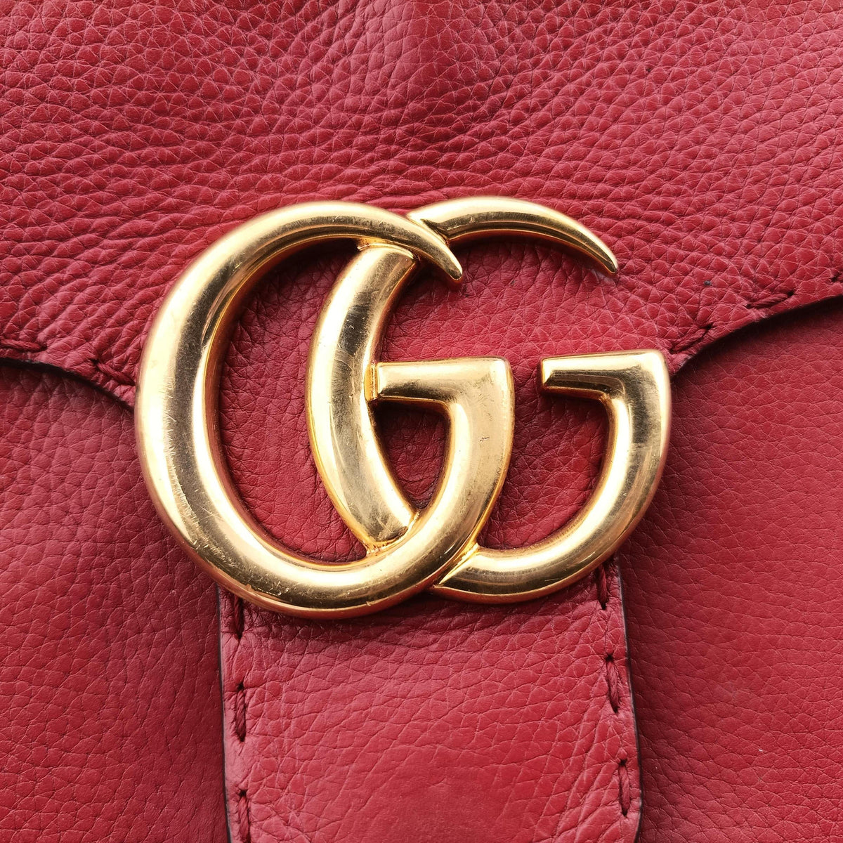 Pre-owned Gucci GG Marmont Red Leather 421890 shoulderbag | stylenewstar