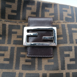 Secondhand Fendi Zucca pattern Brown canvas×leather 214526 shoulderbag | stylenewstar
