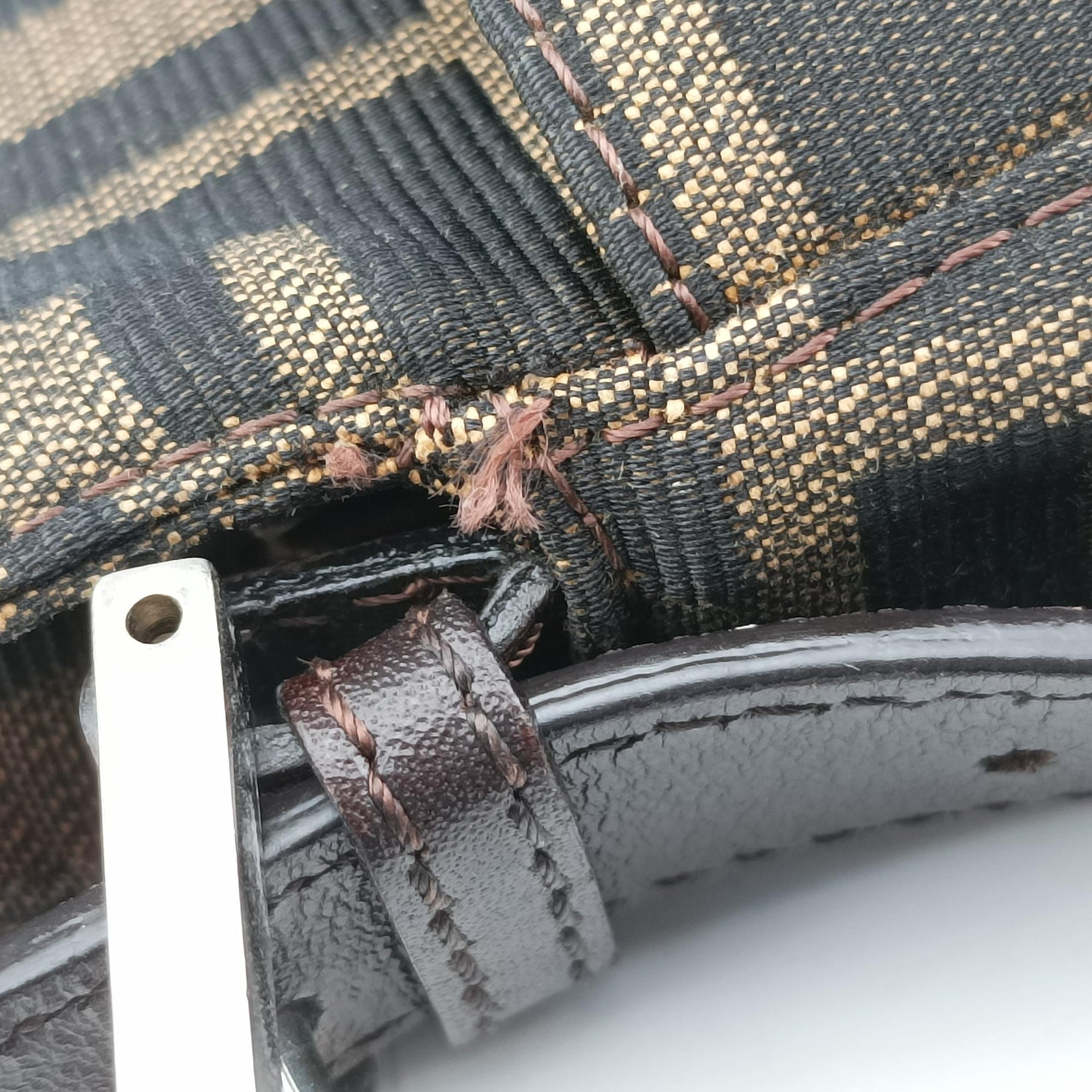Secondhand Fendi Zucca pattern Brown canvas×leather 214526 shoulderbag | stylenewstar