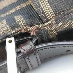 Secondhand Fendi Zucca pattern Brown canvas×leather 214526 shoulderbag | stylenewstar