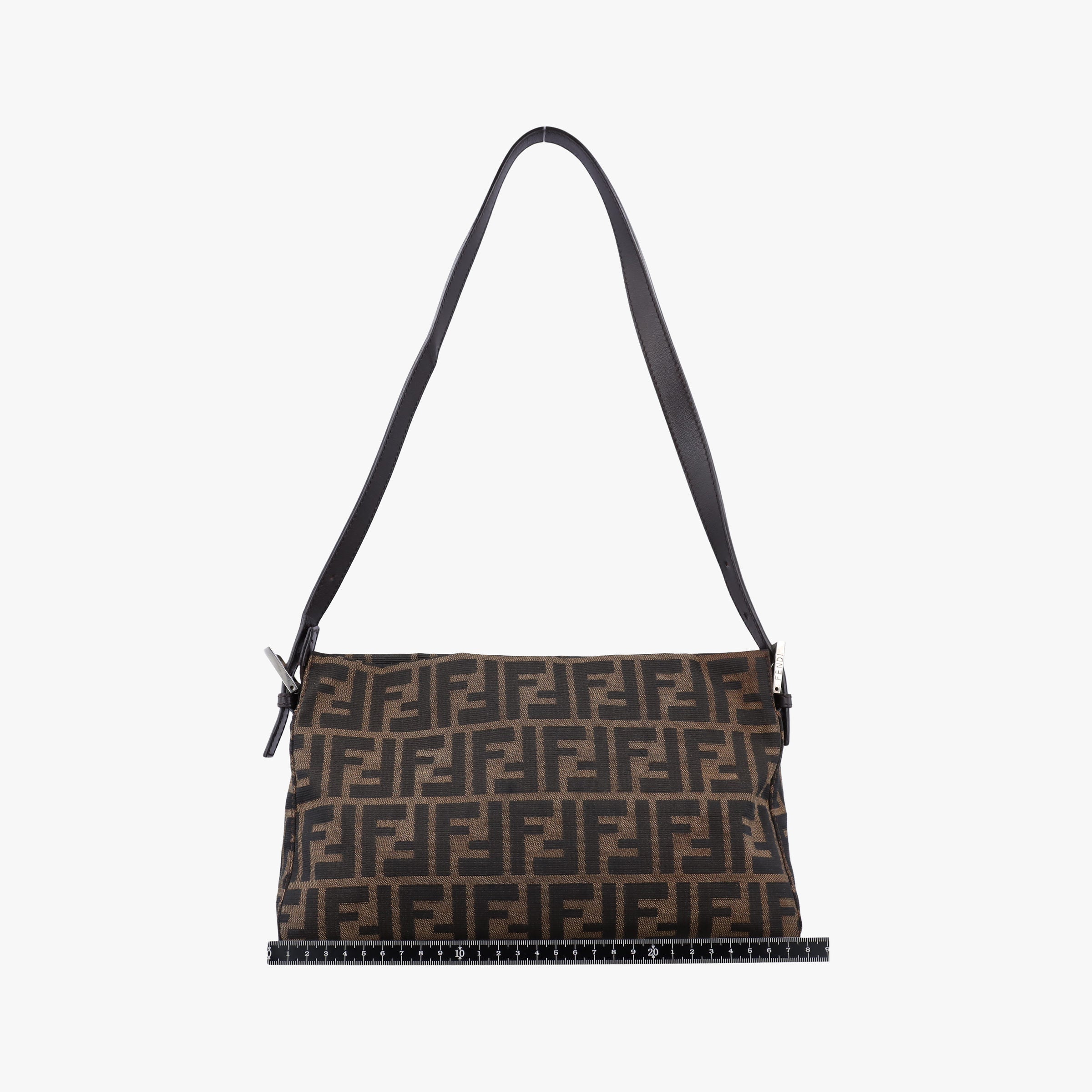 Secondhand Fendi Zucca pattern Brown canvas×leather 214526 shoulderbag | stylenewstar