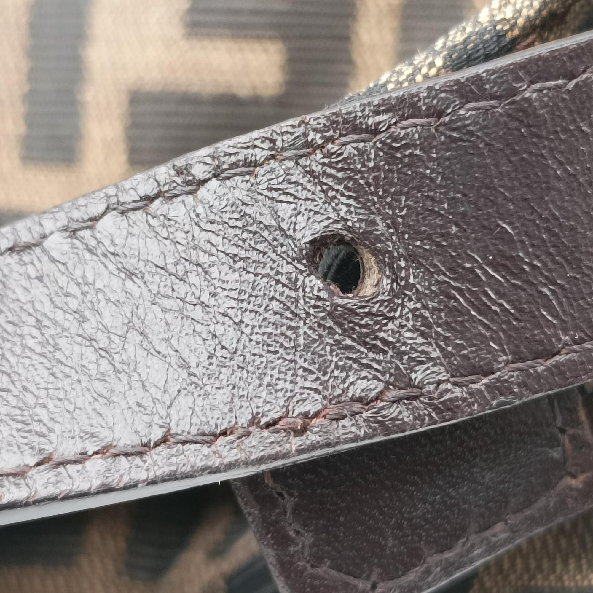 Secondhand Fendi Zucca pattern Brown canvas×leather 214526 shoulderbag | stylenewstar