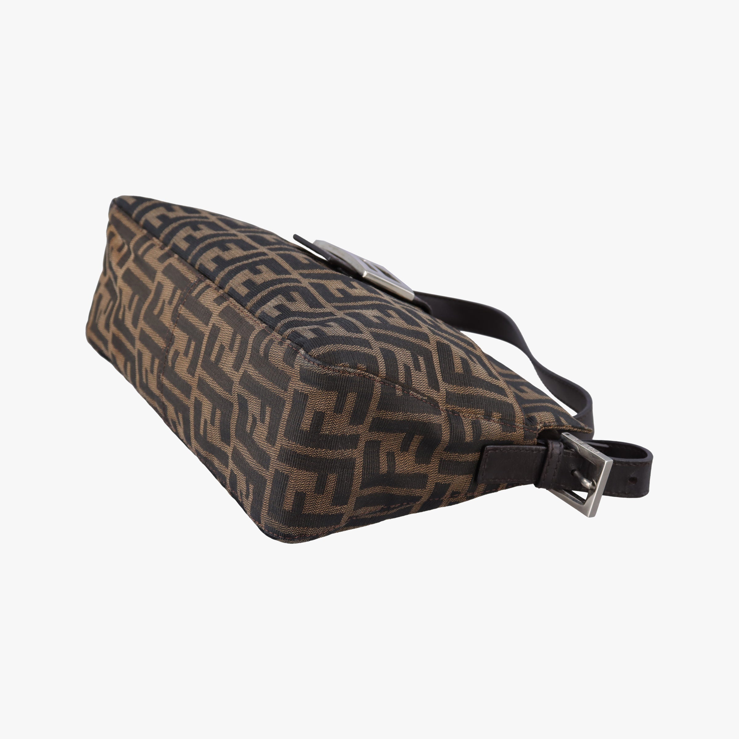 Secondhand Fendi Zucca pattern Brown canvas×leather 214526 shoulderbag | stylenewstar
