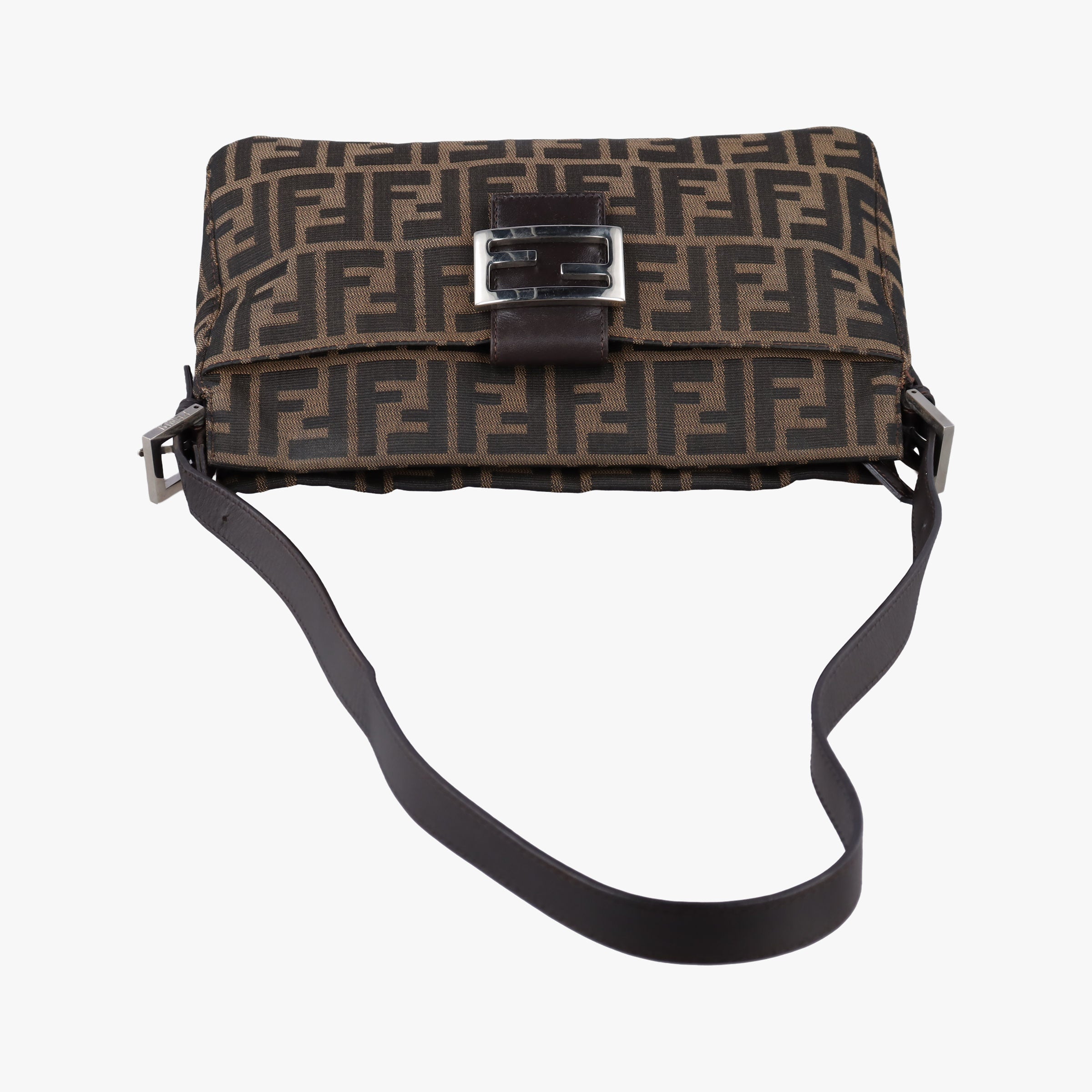 Secondhand Fendi Zucca pattern Brown canvas×leather 214526 shoulderbag | stylenewstar