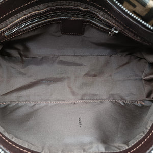 Secondhand Fendi Zucca pattern Brown canvas×leather 214526 shoulderbag | stylenewstar