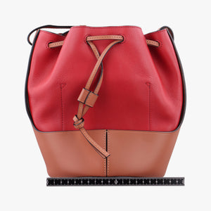 Pre-owned Loewe balloon Red x Brown leather  shoulderbag | stylenewstar