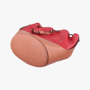 Pre-owned Loewe balloon Red x Brown leather  shoulderbag | stylenewstar