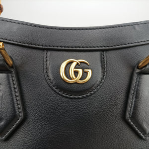 Pre-owned Gucci Bamboo Black Leather 660195 shoulderbag | stylenewstar