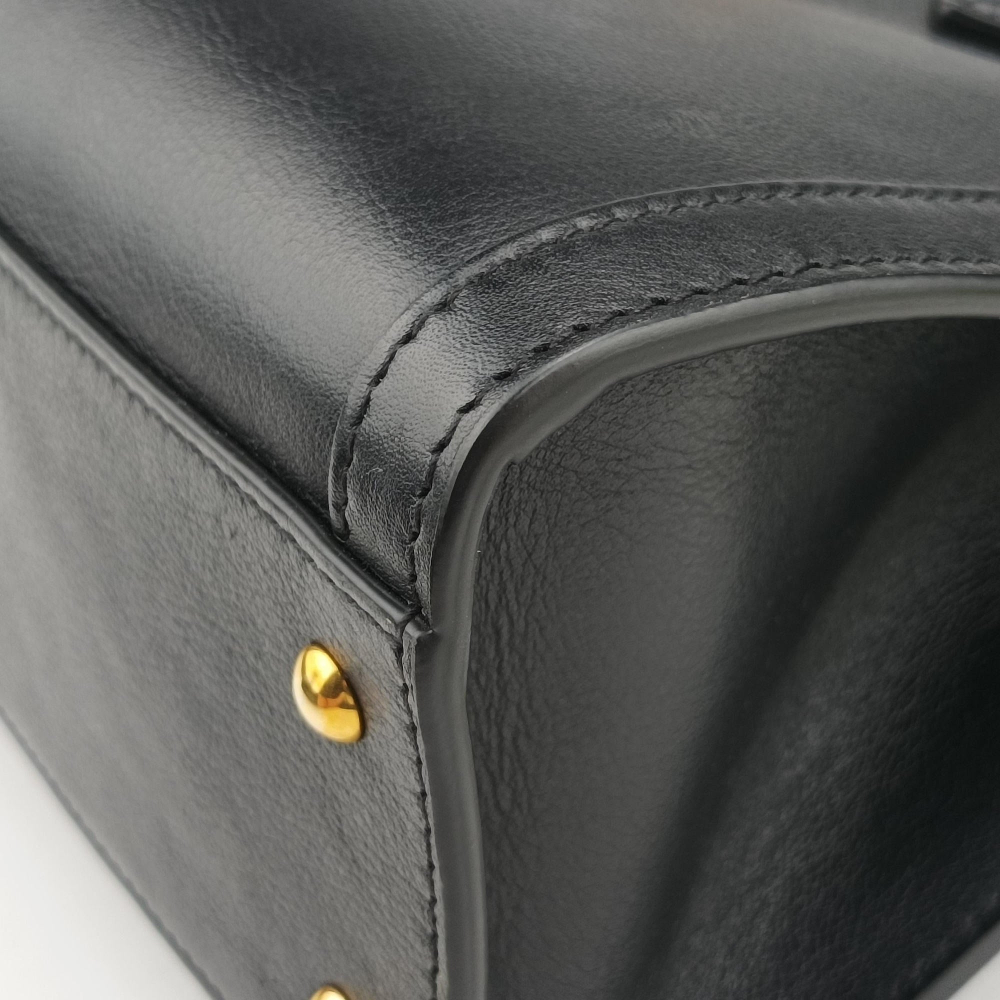 Pre-owned Gucci Bamboo Black Leather 660195 shoulderbag | stylenewstar