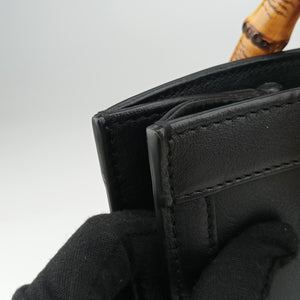 Pre-owned Gucci Bamboo Black Leather 660195 shoulderbag | stylenewstar