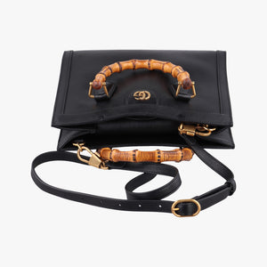 Pre-owned Gucci Bamboo Black Leather 660195 shoulderbag | stylenewstar