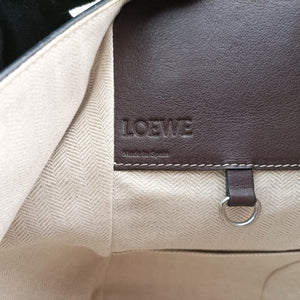 Secondhand Loewe Hammock Gray × Beige × Brown Leather  shoulderbag | stylenewstar
