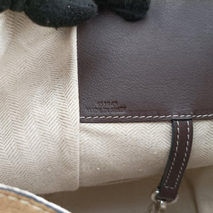 Secondhand Loewe Hammock Gray × Beige × Brown Leather  shoulderbag | stylenewstar