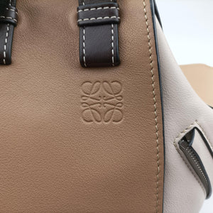 Secondhand Loewe Hammock Gray × Beige × Brown Leather  shoulderbag | stylenewstar