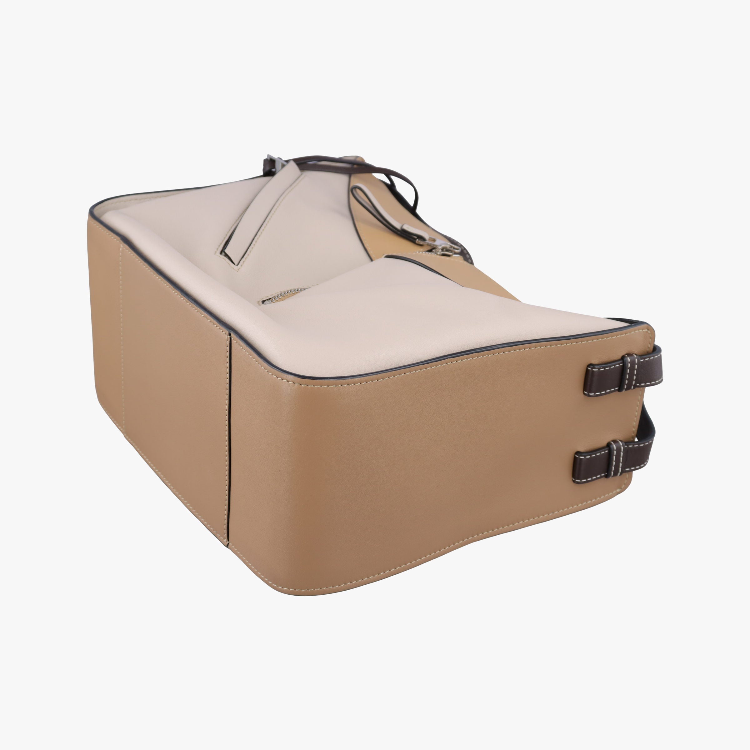 Secondhand Loewe Hammock Gray × Beige × Brown Leather  shoulderbag | stylenewstar