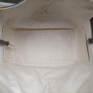 Secondhand Loewe Hammock Gray × Beige × Brown Leather  shoulderbag | stylenewstar