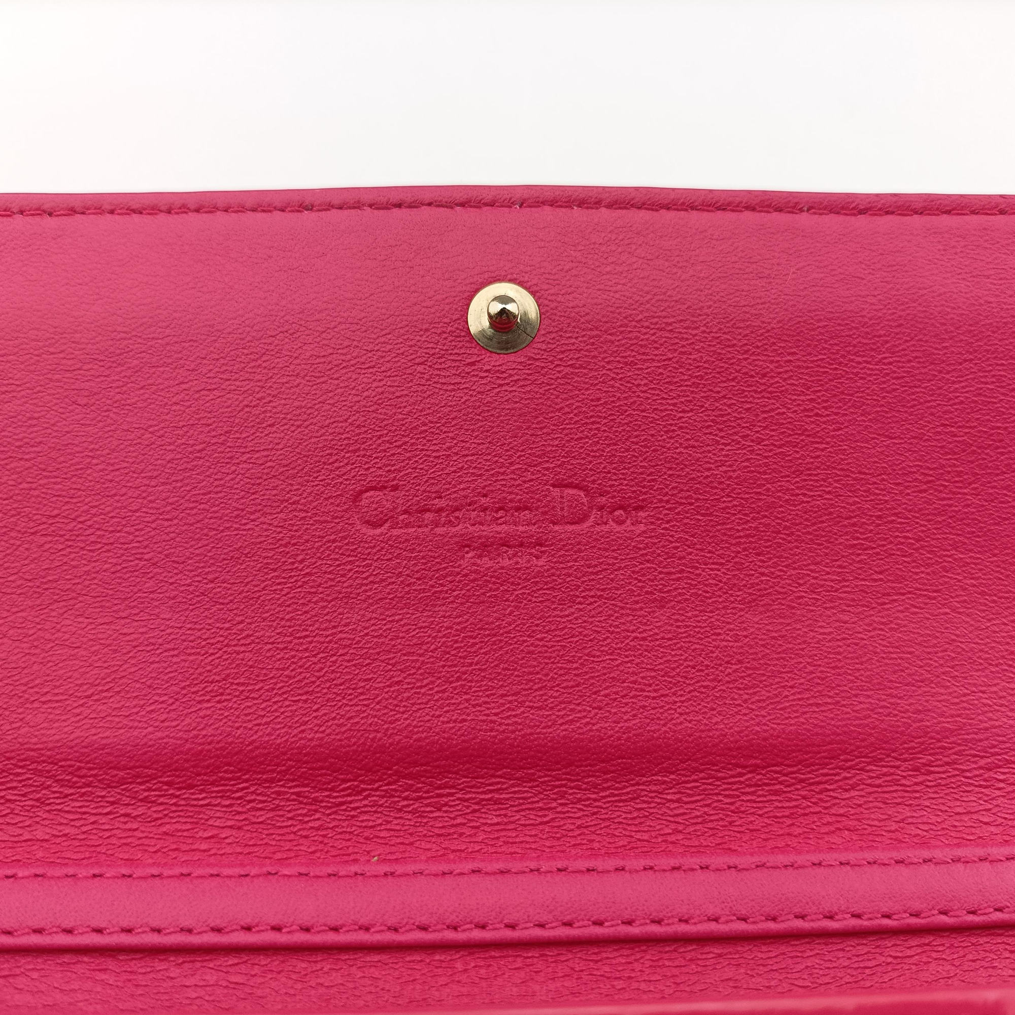 Pre-owned Christian Dior Lady Dior cannage Red Patent  shoulderbag | stylenewstar