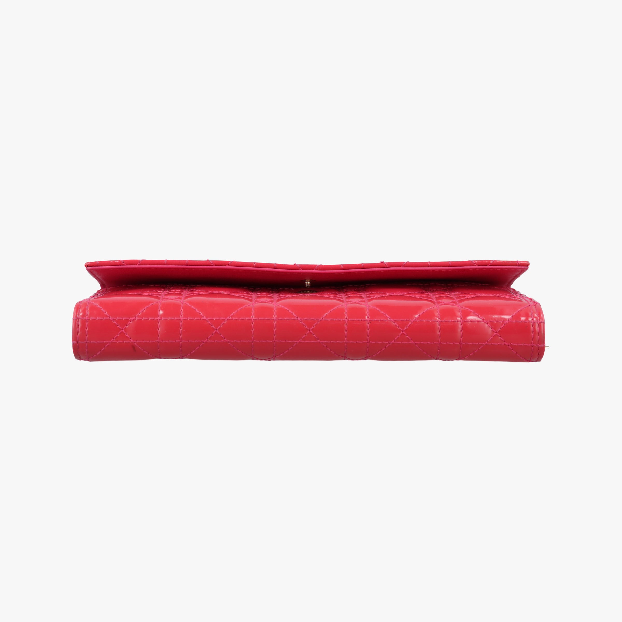 Pre-owned Christian Dior Lady Dior cannage Red Patent  shoulderbag | stylenewstar
