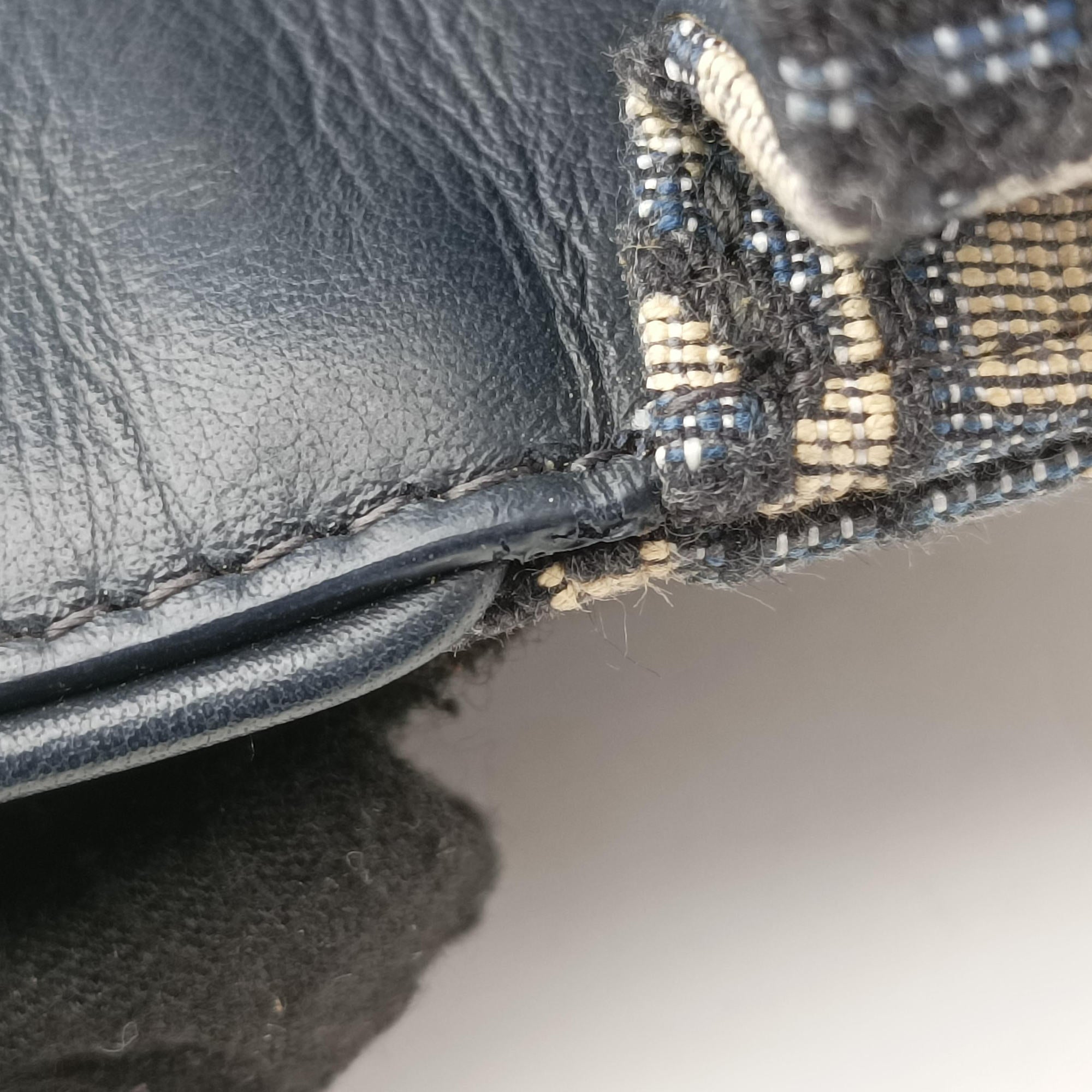 Pre-owned Christian Dior Saddle Navy jacquard×Leather  bum bag/waist bag | stylenewstar