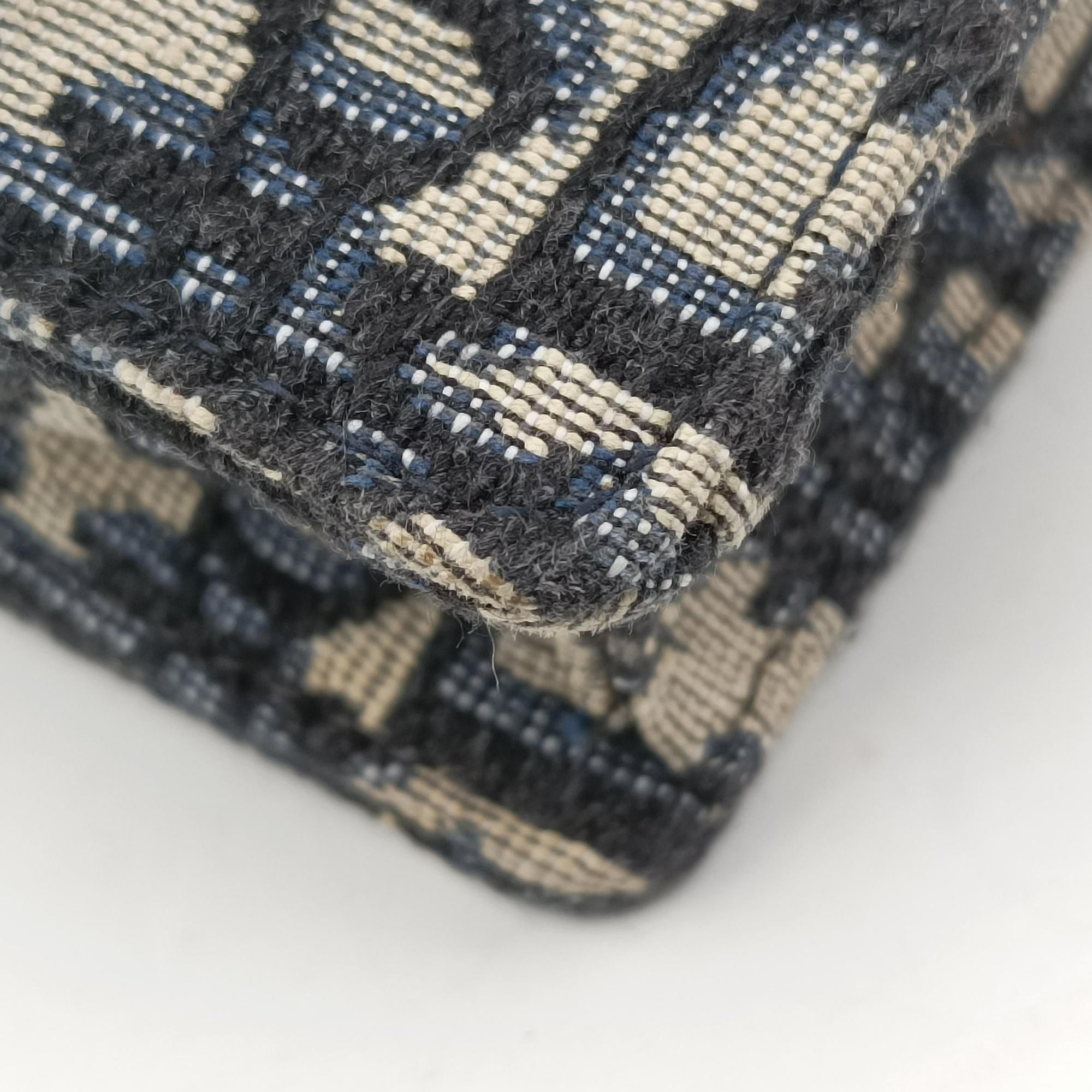 Pre-owned Christian Dior Saddle Navy jacquard×Leather  bum bag/waist bag | stylenewstar