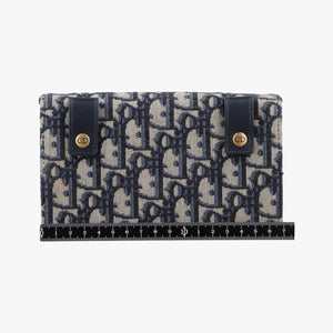 Pre-owned Christian Dior Saddle Navy jacquard×Leather  bum bag/waist bag | stylenewstar