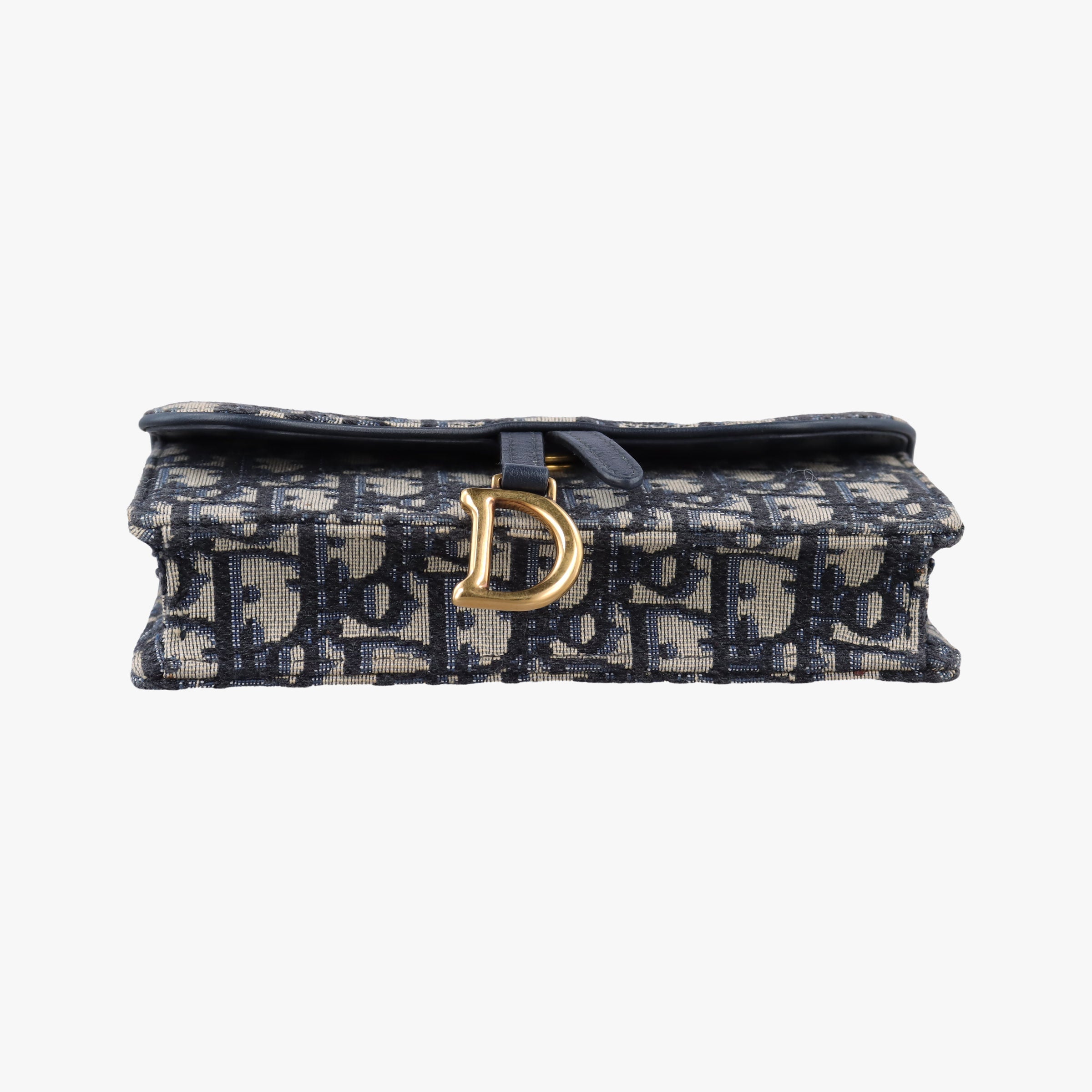 Pre-owned Christian Dior Saddle Navy jacquard×Leather  bum bag/waist bag | stylenewstar