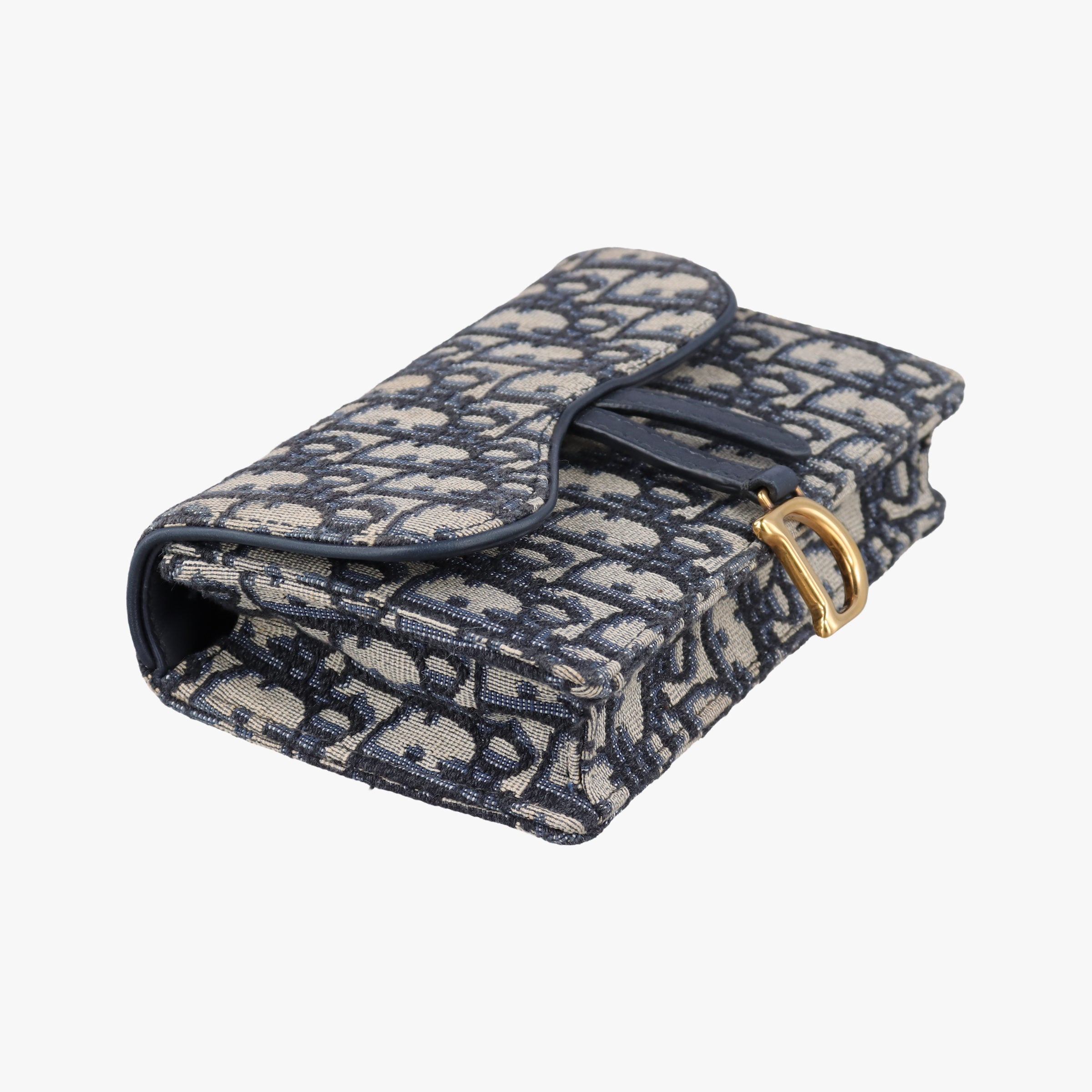 Pre-owned Christian Dior Saddle Navy jacquard×Leather  bum bag/waist bag | stylenewstar