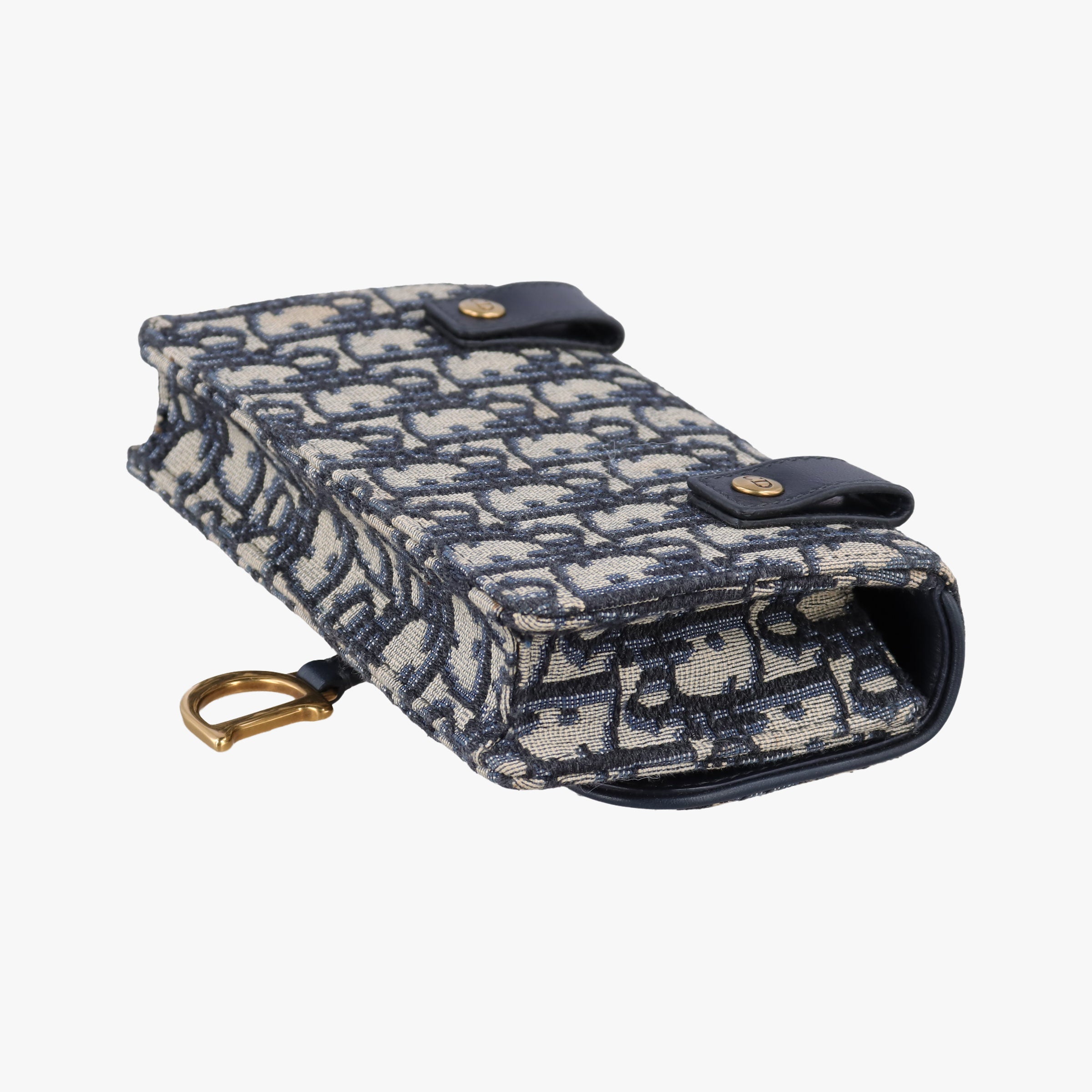 Pre-owned Christian Dior Saddle Navy jacquard×Leather  bum bag/waist bag | stylenewstar