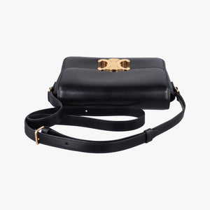 Pre-owned Celine Triomphe Black Leather  shoulderbag | stylenewstar