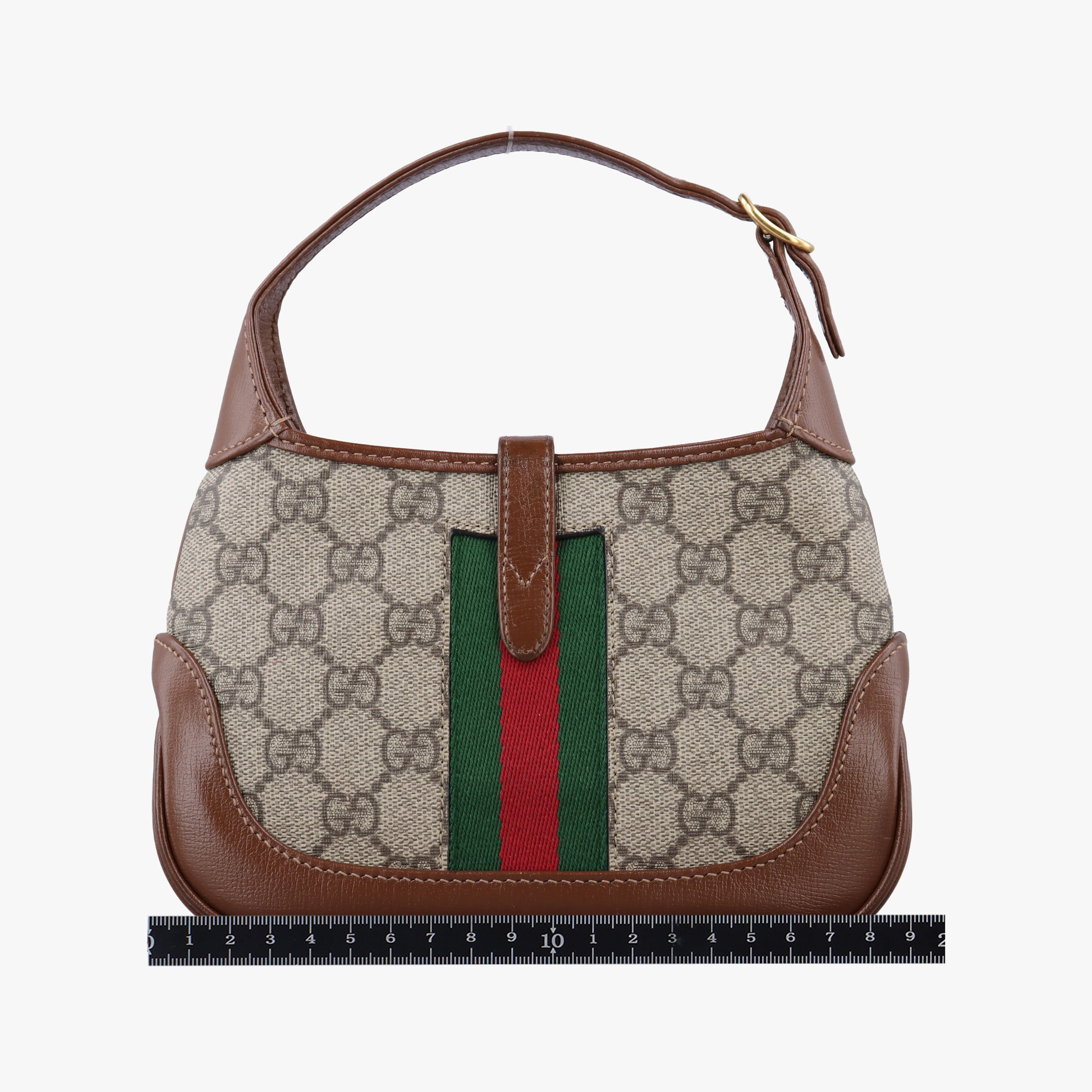 Pre-owned Gucci Jackie 1961 GG Supreme Brown PVC coated canvas×Leather 637092 shoulderbag | stylenewstar