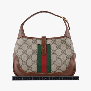 Pre-owned Gucci Jackie 1961 GG Supreme Brown PVC coated canvas×Leather 637092 shoulderbag | stylenewstar