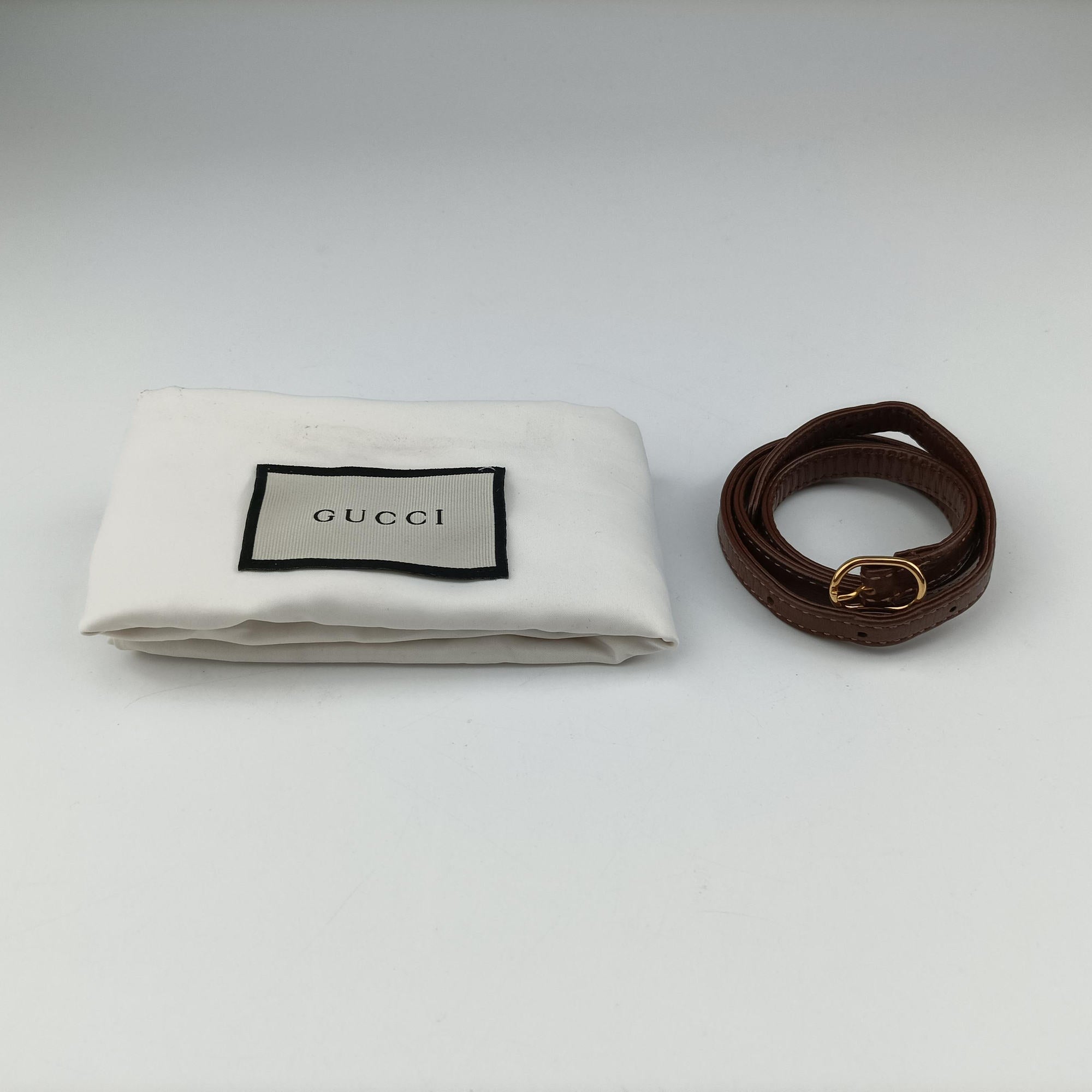 Pre-owned Gucci Jackie 1961 GG Supreme Brown PVC coated canvas×Leather 637092 shoulderbag | stylenewstar