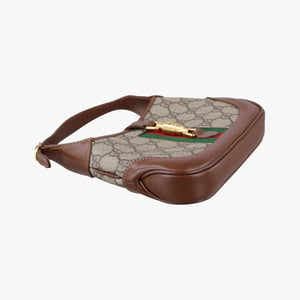 Pre-owned Gucci Jackie 1961 GG Supreme Brown PVC coated canvas×Leather 637092 shoulderbag | stylenewstar