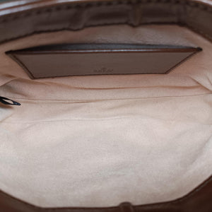 Pre-owned Gucci Jackie 1961 GG Supreme Brown PVC coated canvas×Leather 637092 shoulderbag | stylenewstar