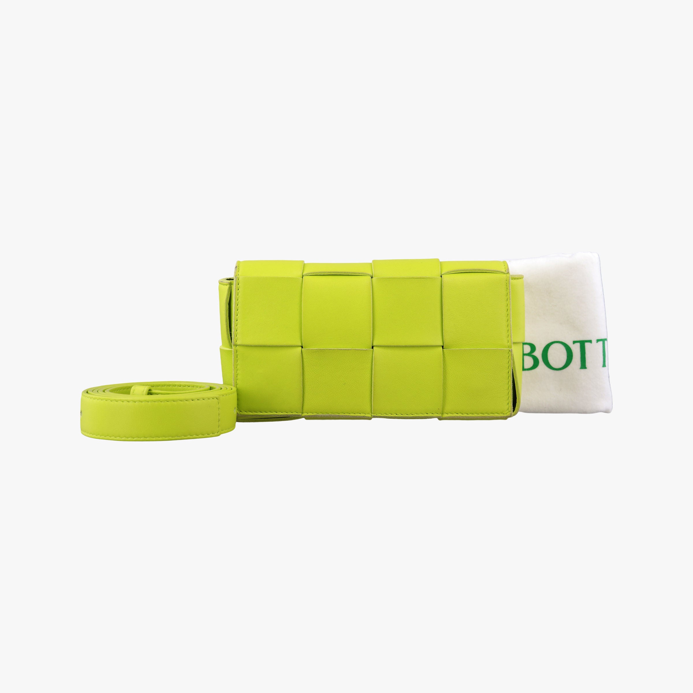Pre-owned Bottega Veneta CASSETTE Green lambskin  shoulderbag | stylenewstar