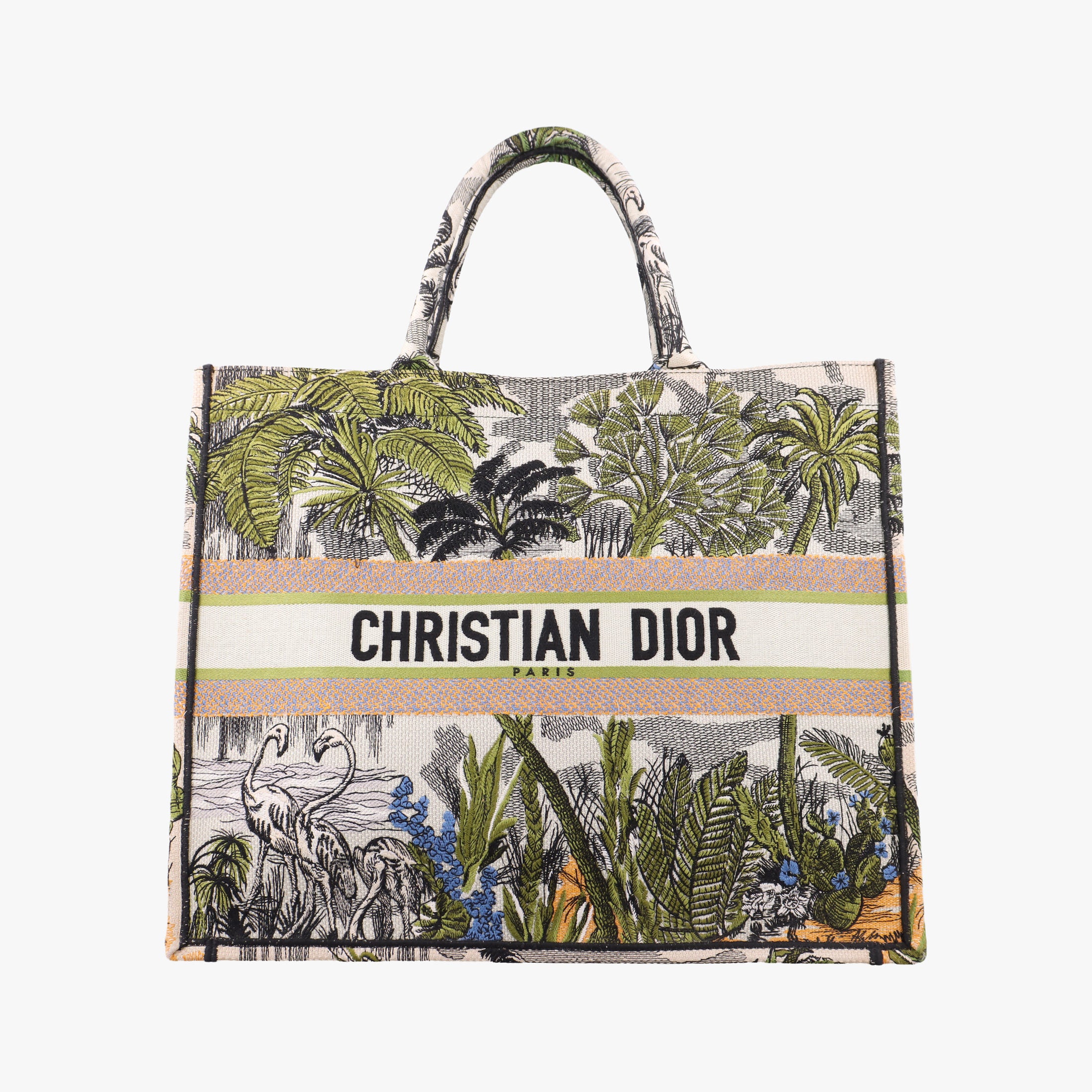 Vintage Christian Dior Book Tote Green Jacquard  handbag | stylenewstar