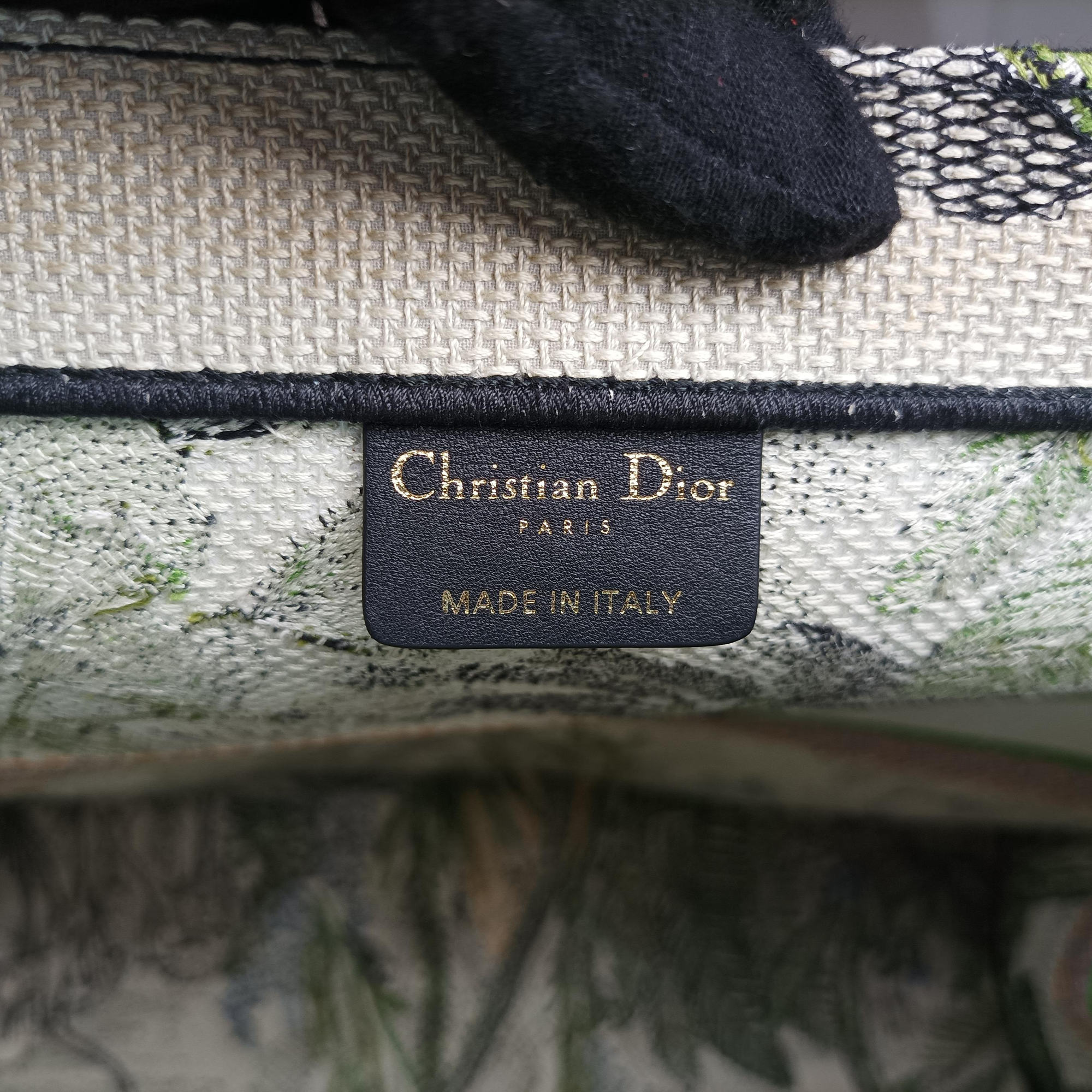 Vintage Christian Dior Book Tote Green Jacquard  handbag | stylenewstar