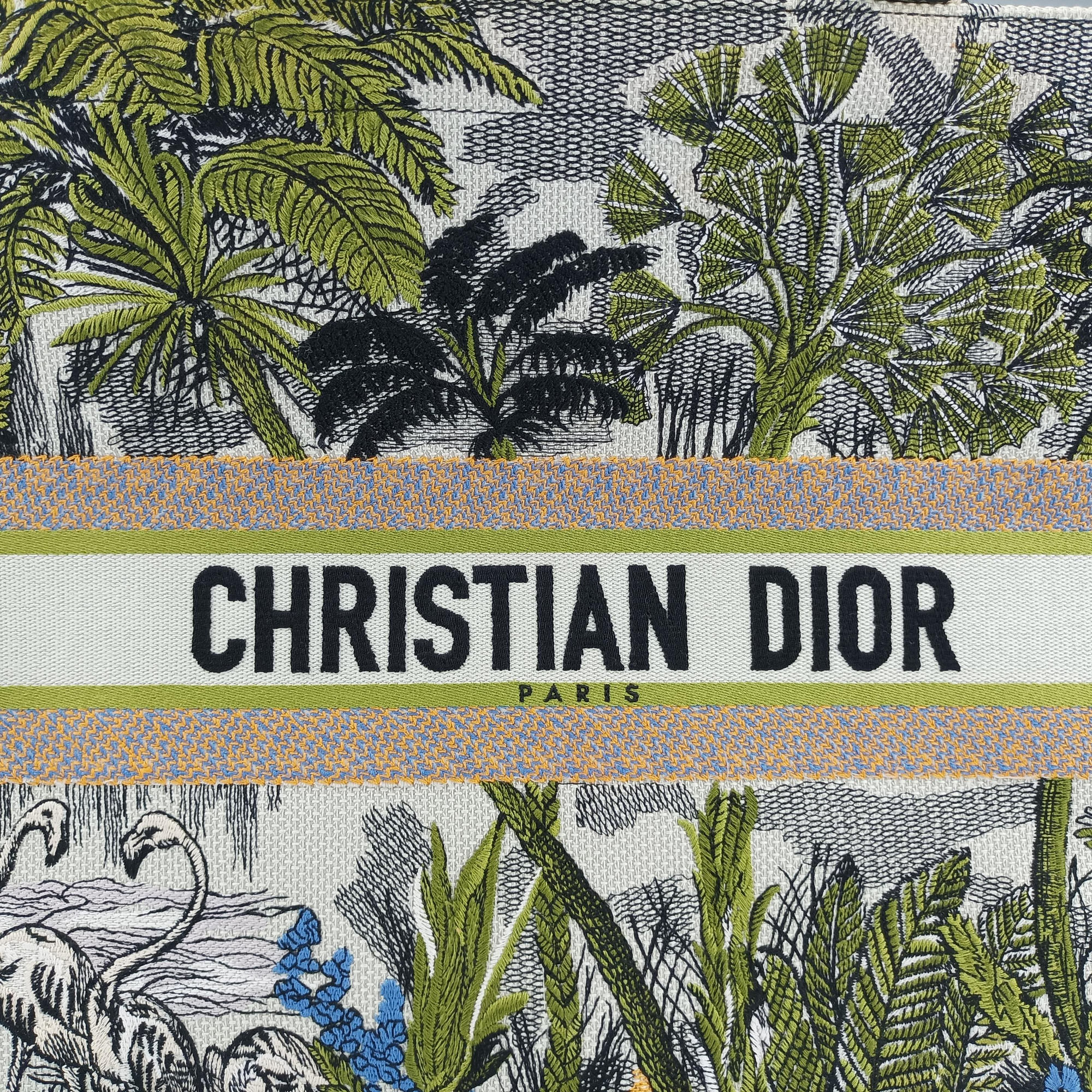 Vintage Christian Dior Book Tote Green Jacquard  handbag | stylenewstar