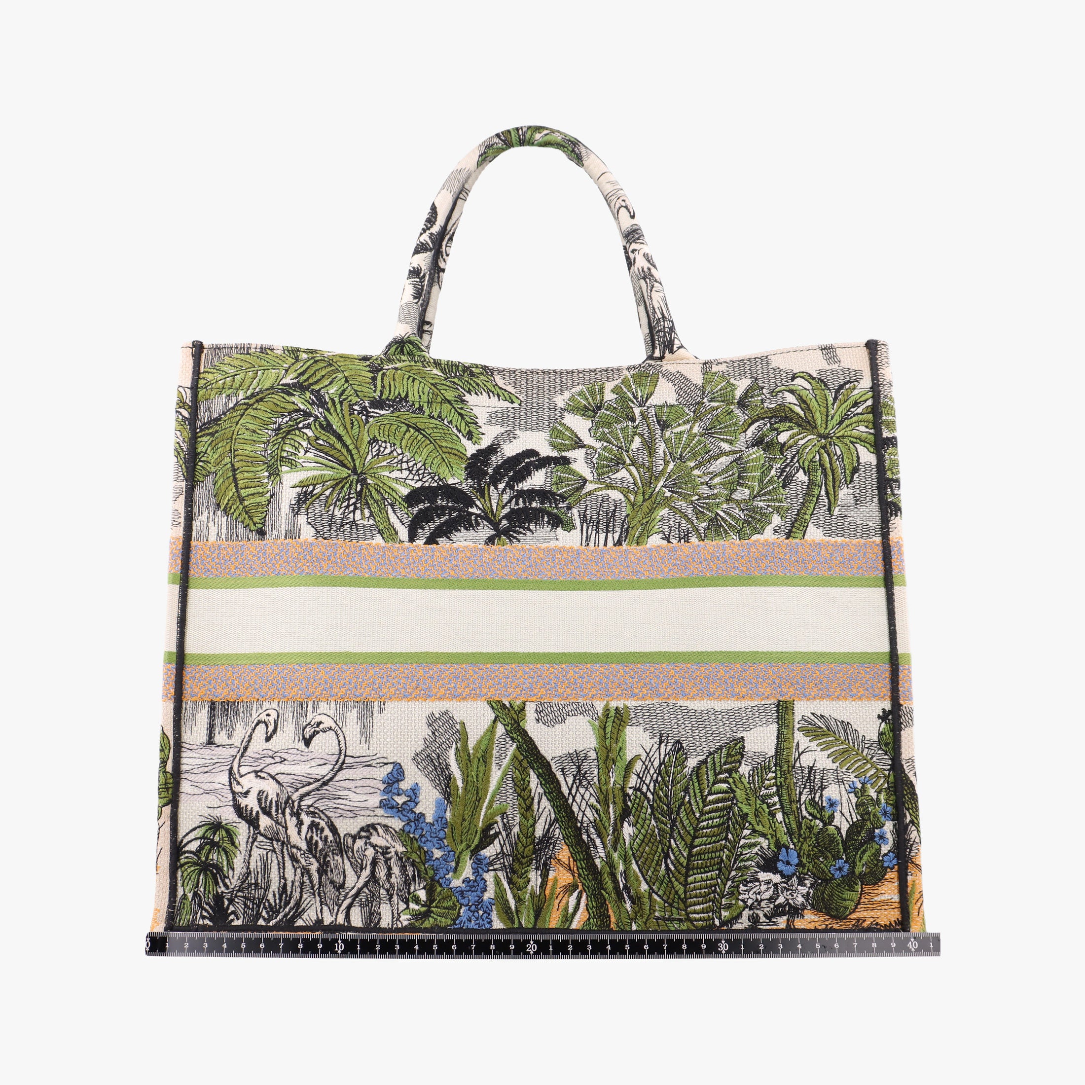 Vintage Christian Dior Book Tote Green Jacquard  handbag | stylenewstar