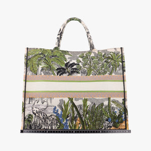 Vintage Christian Dior Book Tote Green Jacquard  handbag | stylenewstar