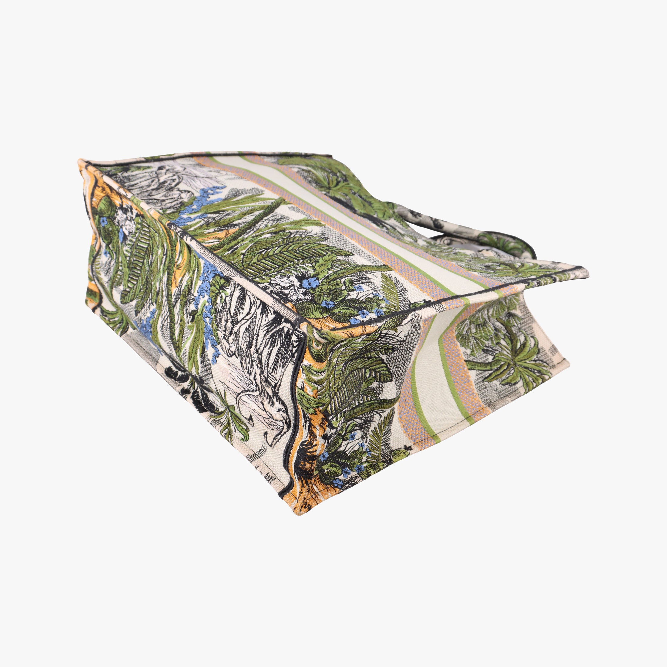 Vintage Christian Dior Book Tote Green Jacquard  handbag | stylenewstar