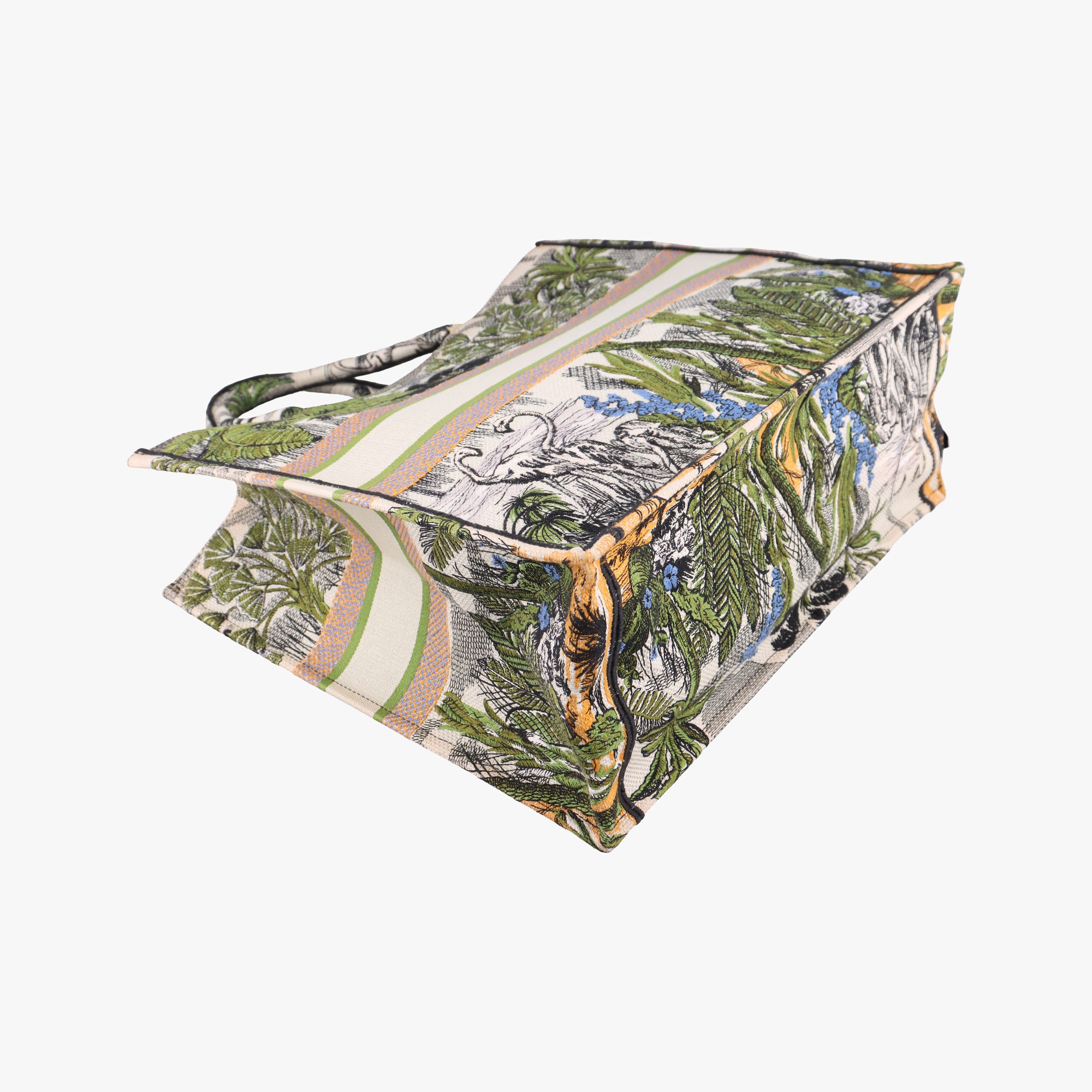 Vintage Christian Dior Book Tote Green Jacquard  handbag | stylenewstar