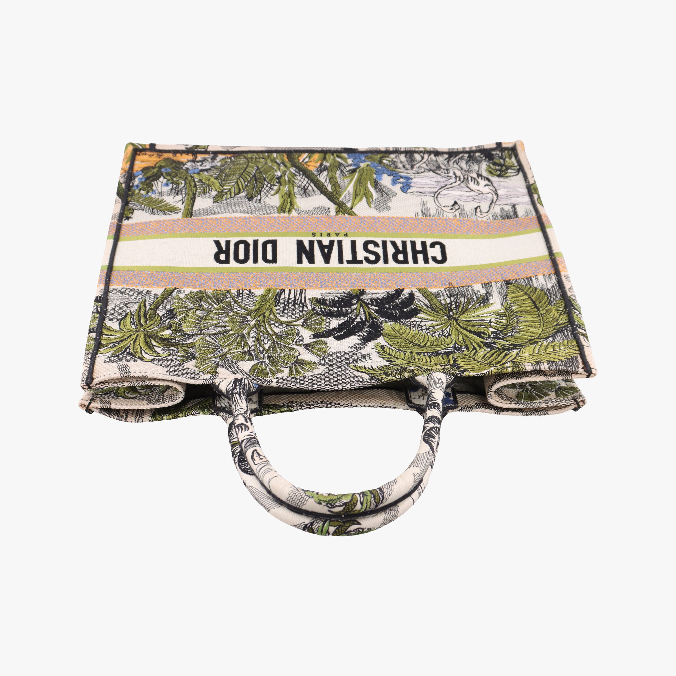 Vintage Christian Dior Book Tote Green Jacquard  handbag | stylenewstar