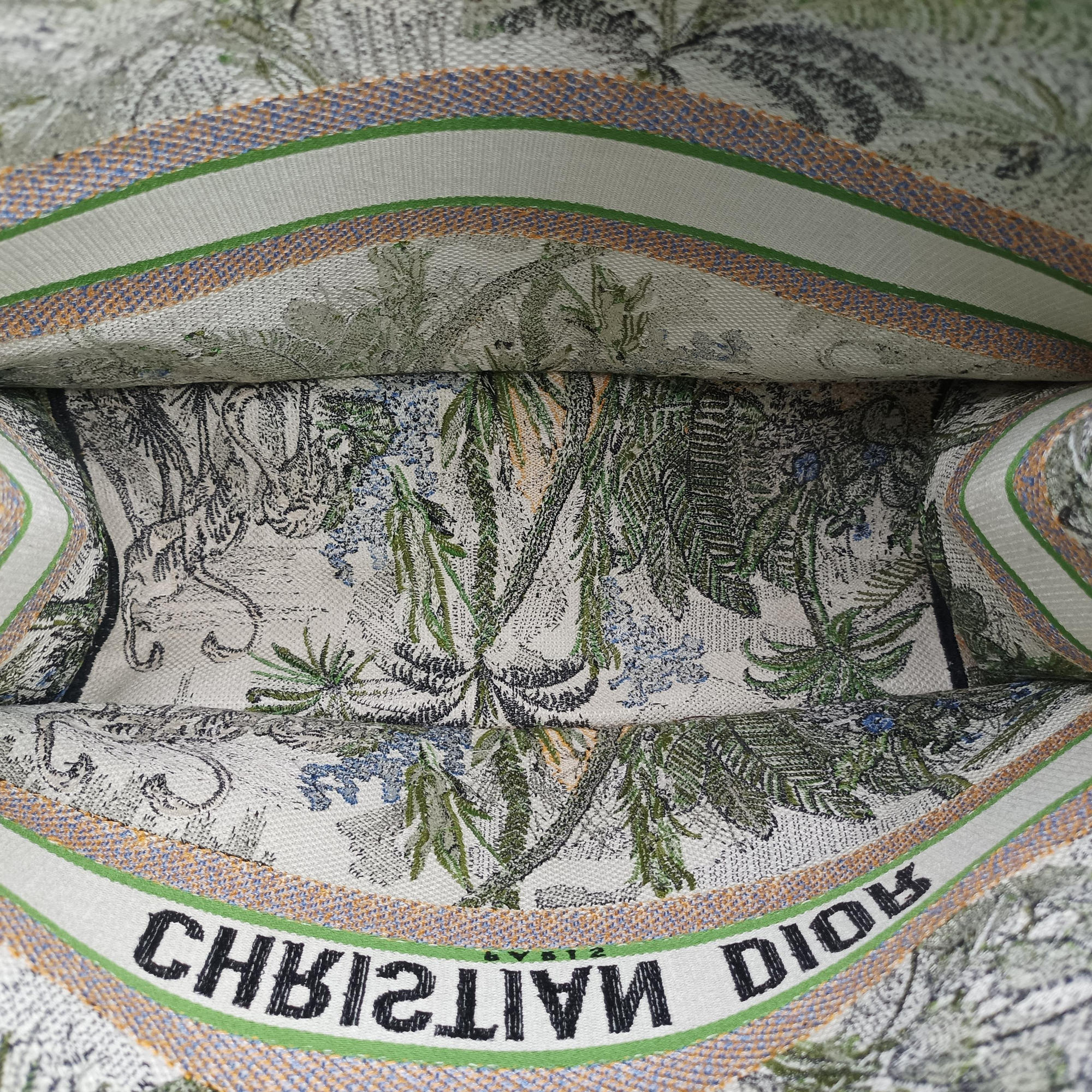 Vintage Christian Dior Book Tote Green Jacquard  handbag | stylenewstar