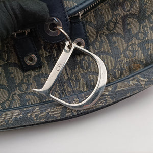 Pre-owned Christian Dior Trotter Navy Jacquard  shoulderbag | stylenewstar