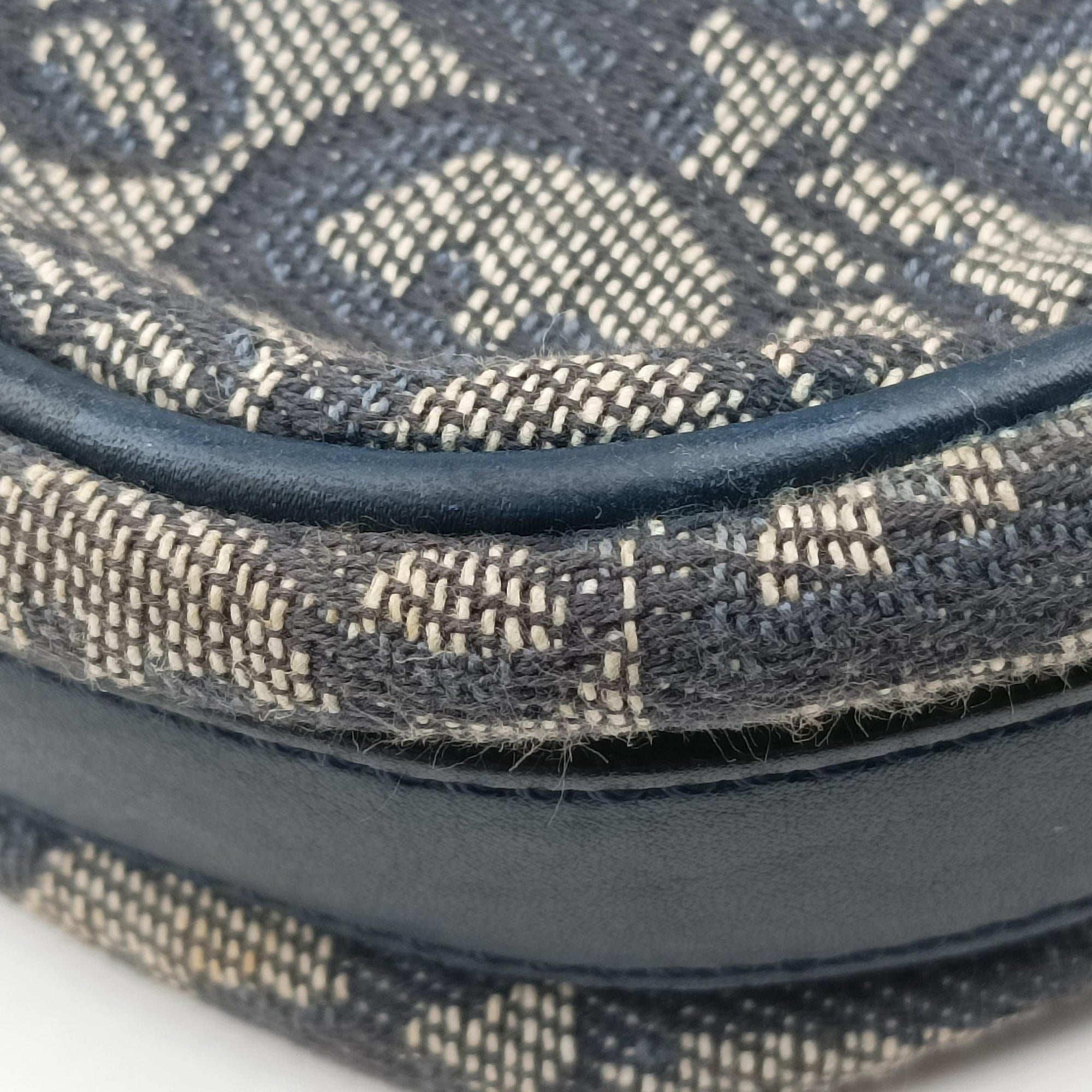 Pre-owned Christian Dior Trotter Navy Jacquard  shoulderbag | stylenewstar